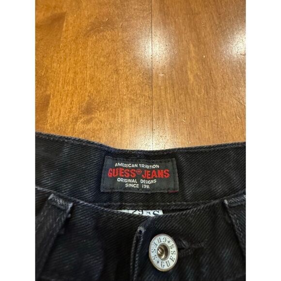 Woman’s vintage Y2K 90ies Guess high rise jeans size 29 waist black - Picture 3 of 6